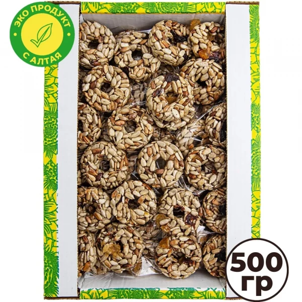 №3 Козинаки из подсолнечника с медом и сухофруктами "Зачетные" 500г в Учалах