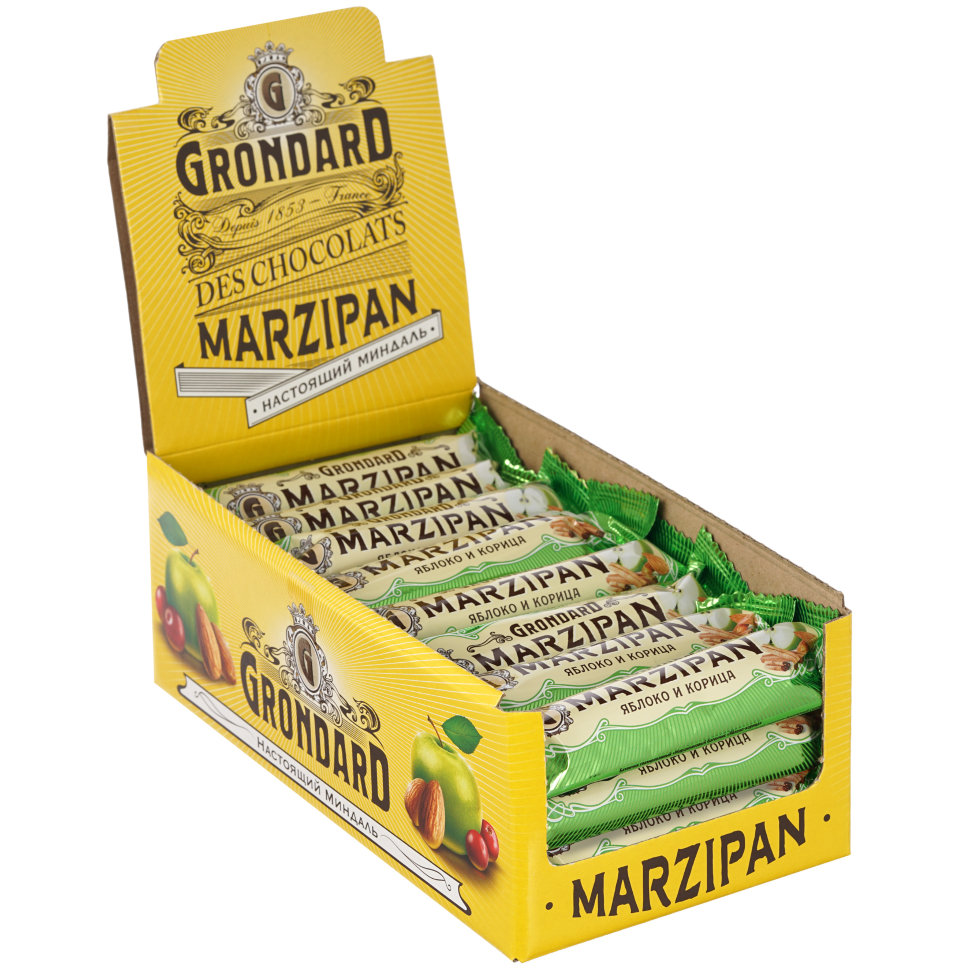  TM Grondard     (9388) Батончики глазированные Марципановые Яблоко-Корица, (24шт по 50г)     в Учалах