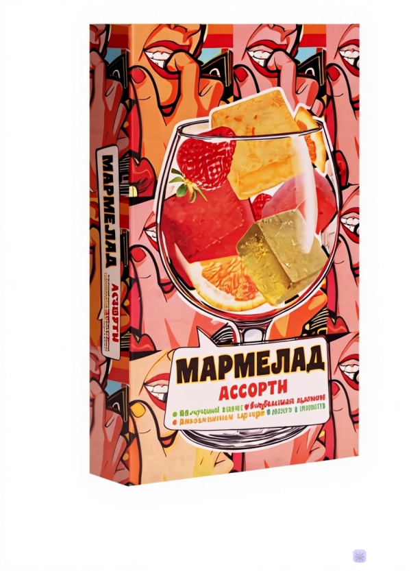 №2 Мармелад АлкоАссорти(яблочный виски, клубничный просекко, апельсиновый вермут, лайм текила) 110г в Учалах