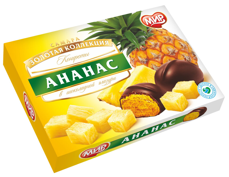  КФ МИР Ананас в шоколадной глазури 160г в Учалах